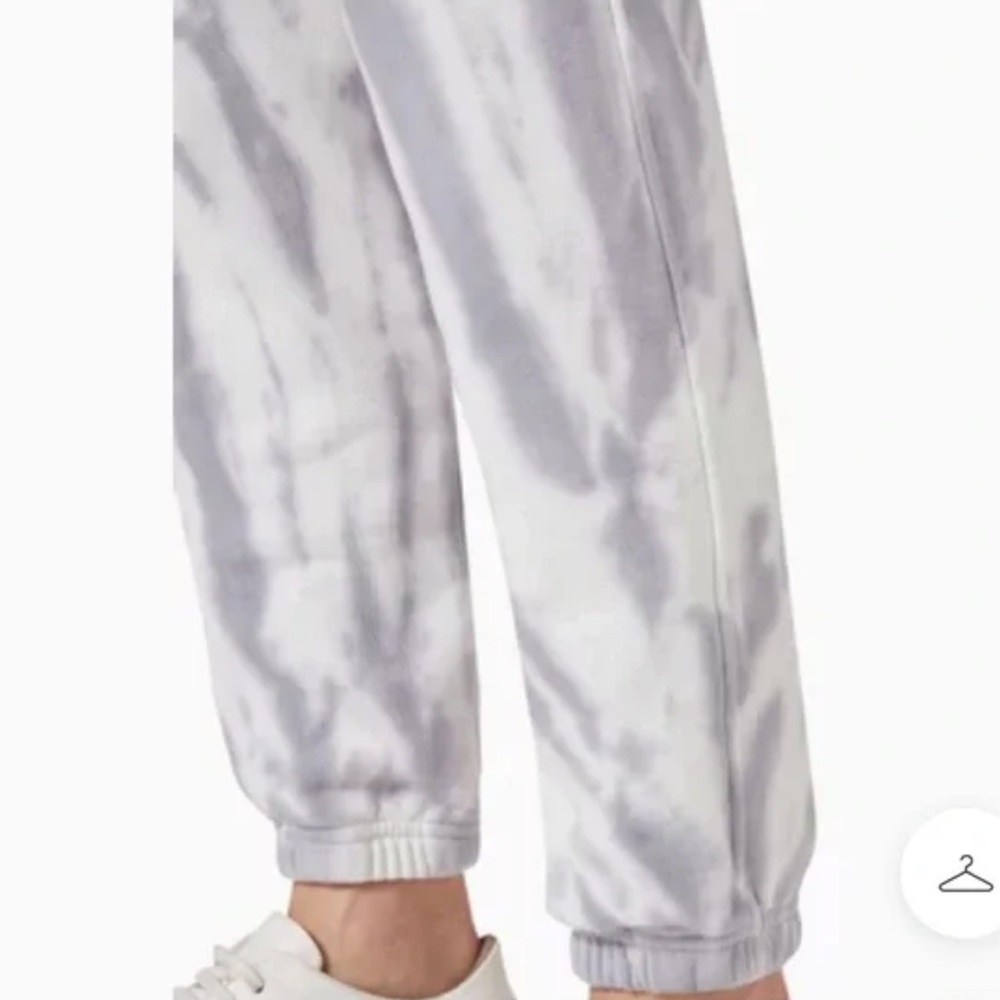 Good American Lilac/Grey Boyfriend Cotton Tie-Dye Classic Sweatpants Plus Size 5 - Picture 2 of 13
